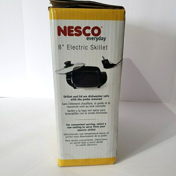 New Open Box Nesco Everyday Skillet 8-inch ES-08 Black Electric 800 Watts Tested - Picture 6 of 7